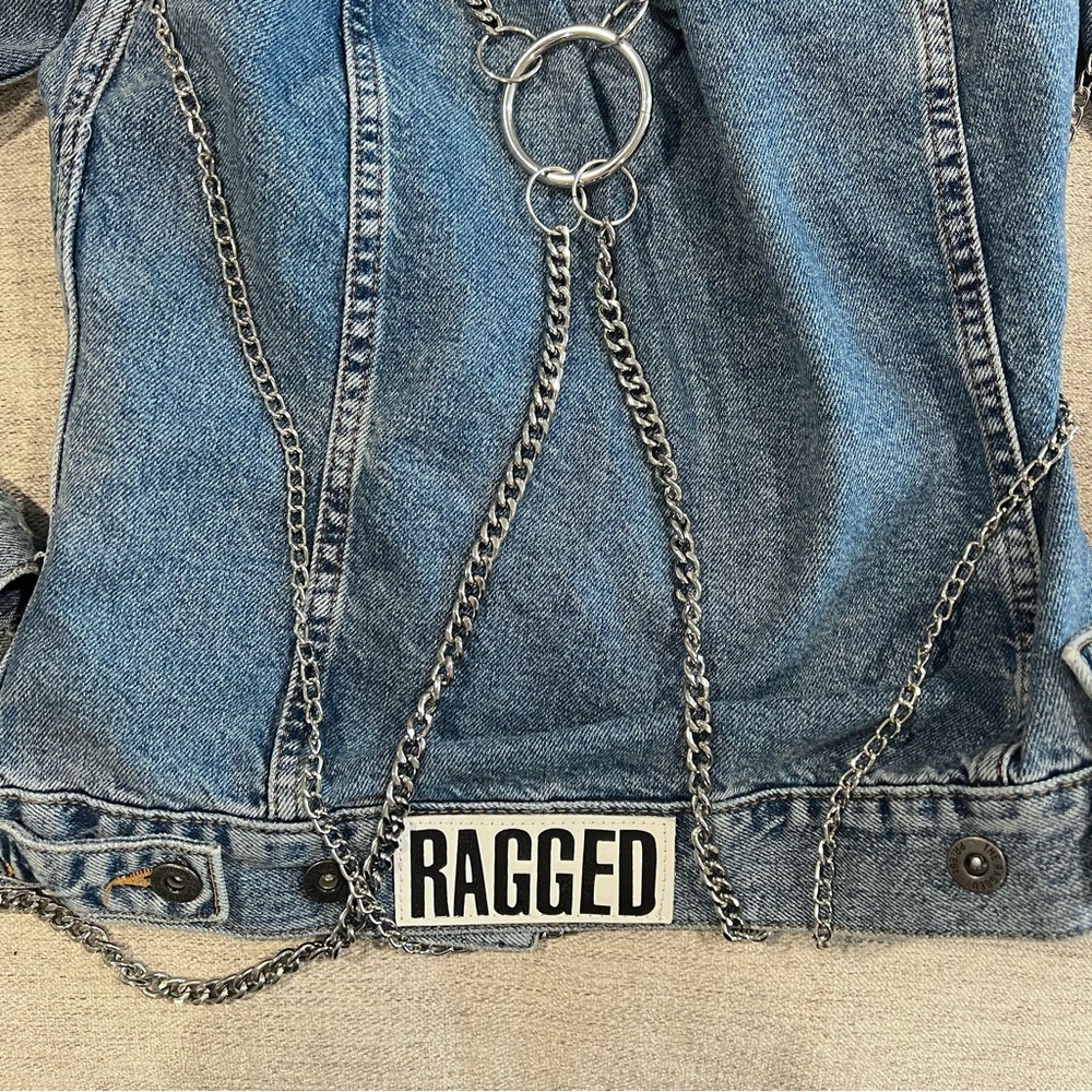 The Ragged Priest Denim Jacket w Chain - Picture 2 of 3